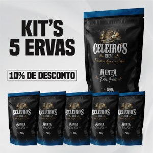 Kit Erva Mate - 5 Menta Extra-Forte - Celeiro's