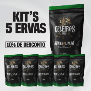 Kit Erva Mate - 5 Menta e Limão - Celeiro's