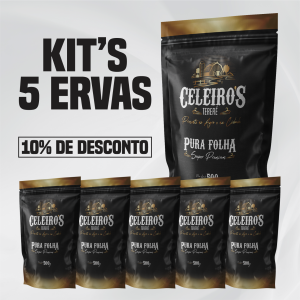 Kit Erva Mate - 5 Pura Folha - Celeiro's