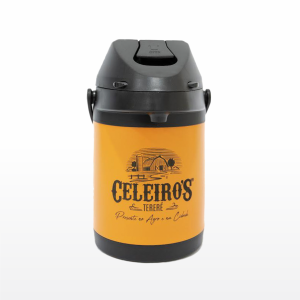 Garrafa Térmica 2,5L - Inox Amarela - Celeiro's