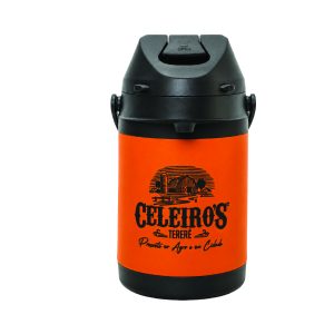 Garrafa Térmica 2,5L - Inox Laranja - Celeiro's