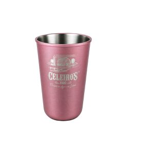 Copo Inox - Color Rosé- 250ml - Celeiro's